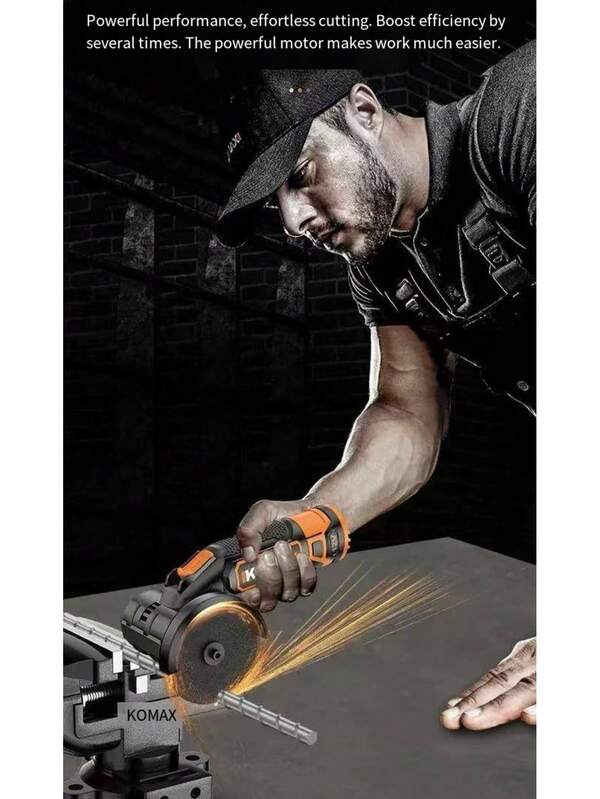 Portable Electric Angle Grinder, Polisher, Cutter, Multi-Function All-In-One, Suitable For Wood/Metal Polishing And DIY Home Decoration, Fast Charger - Ideal For Craftsmen And DIY Enthusiasts, Cordless Angle Grinder With Battery And Charger, Electric Mini Grinder, High-Strength Wireless Angle Grinder, Metal Grinding Tool, Wood Polishing Tool, Compact Design, Durable Structure High-Speed Motor, Ideal Choice For Home Renovators