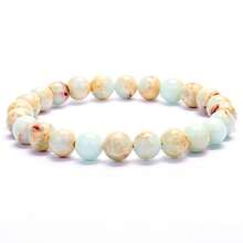 1pc 6mm, 8mm, 10mm Natural Stone Beaded Bracelet, Agate, Sparkling Stone, African Turquoise, Etc. Healing Stone Bracelet, Layerable Boho Style Fashion Jewelry For Women