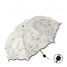 Faltbarer Doppelnutzen-Regenschirm mit Hibiskus-Blumenmuster, mehrfarbige Blumenmotive, schwarze Beschichtung, kompakt & tragbar, UV-Schutz, Frühlings-/Sommerwahl, Brautjungferngeschenke, Zimmer, Schlafzimmerdekoration, Strand, Reisen, für Herren, für Damen, Urlaub, niedliche Sachen - Verschiedenfarbig - Übersicht 7