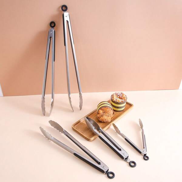 7-16 Inch Extra-Long Stainless Steel Kitchen Tongue, Thick Food Tongue, Suitable For Baking, Grilling, Salad, Etc. - Durable And Non-Slip Food Tongue, Steak Tongue, Household Bread Tongue, Scallion Pancake Tongue, Cake Tongue, Grilled Meat Tongue, Household Bread Tongue