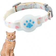 1 件装猫项圈，带硅胶气标支架，可拆卸夜光和心形快速释放安全扣，猫咪配件，可调节轻便，适合猫咪和小型犬，粉色和蓝色可选 - 彩色 - 查看 13