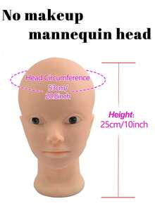 22 Inch Canvas Wig Head Model With Stand And Installation Holes, Suitable For Dynamic Wig Making, Low Irritation Canvas Wig Head Model For Women, Hair Styling, Wig Making And Display - Multicolor - View 7