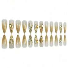 Golden Manicure Tip Gradual Change Sequined Diamond Jewelry Luxury Shine Creative Manicure - 伊扎索-1186 - 查看 4