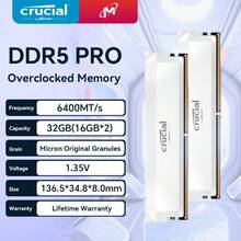 Crucial Pro 32GB DDR5 RAM Kit (2X16Gb), CL36 6000Mhz, 6400Mhz, Overclocking Desktop Gaming Memory, Intel XMP 3.0 & AMD Expo Compatible, High Performance Gaming Memory, Gaming System, Modern Module, Efficient Cooling, Durable Build, Precision Engineering, Highperformance Ram, Pc Builders, Gaming Rig - White - View 9