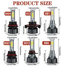 Heyword 2pcs LED Car Headlights 9005 9006 H13 H11 H7 H4 H1 High/Low Beam Combo, 75,000 Lumens, 800% Brightness Increase, 6500K White Light, CANBUS, Quiet Fan, High Brightness COB CSP Chip, Plug And Play