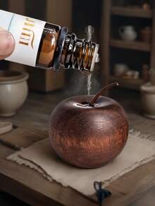 天然木质苹果香氛扩香器 - 迷你精油空气清新剂，适用于家庭和汽车，非装饰性扩香器，逼真的苹果设计，香氛扩香器（不含化学物质，宠物友好），适用于各种节日装饰，圣诞礼物，小巧可爱。