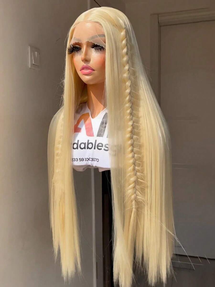 Uveous 30 Inch 613 Lace Front Wig Human Hair Blonde 13X6 HD Transparent Lace Front Wigs Human Hair 200% Density Blonde Glueless Wigs 613 HD Straight Lace Frontal Wig Pre Plucked Halloween Christmas Gift - S613 - 查看 1