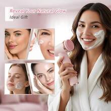 4-In-1 Electric Facial Cleansing Brush, 5 Speeds, Waterproof Exfoliating Massage Cleansing Device, 2000mAh Battery - Multicolor - View 5