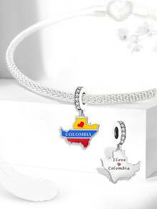 1 件 925 纯银陆地地图吊坠适合手链 DIY 女士珠宝 - 串珠7 - 查看 5