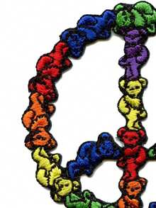 1PC Official Bears Patch Peace Sign Embroidered Iron On - Multicolor - View 4