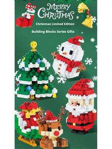 1pc 2025 New Music Box Christmas Tree Small Particle Building Toy Santa Claus Blocks Educational Toy Compatible For Boys Girls Birthday Christmas Gift, Interesting, Hands-On, Creative - Multicolor - View 7