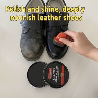 三色鞋油-75g，含海绵，适用于皮鞋和靴子，深层滋养皮革，棕色，黑色，中色