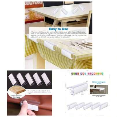 30 Pack Rectangular Shape Plastic Table Cover Clips Tablecloth Clips Table Skirting Clips With Hook And Loop 34 To 1 Inch Table Indoor Outdoor Wedding Party Picnic Events