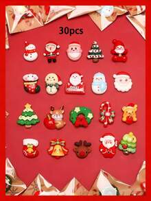 10/20/30 piezas Juego de imanes de nevera navideños, Imanes decorativos de nevera navideños, Adecuados para el hogar, la cocina, la oficina y las fiestas navideñas, Decoraciones magnéticas navideñas, Adecuados como decoraciones DIY y regalos de Navidad