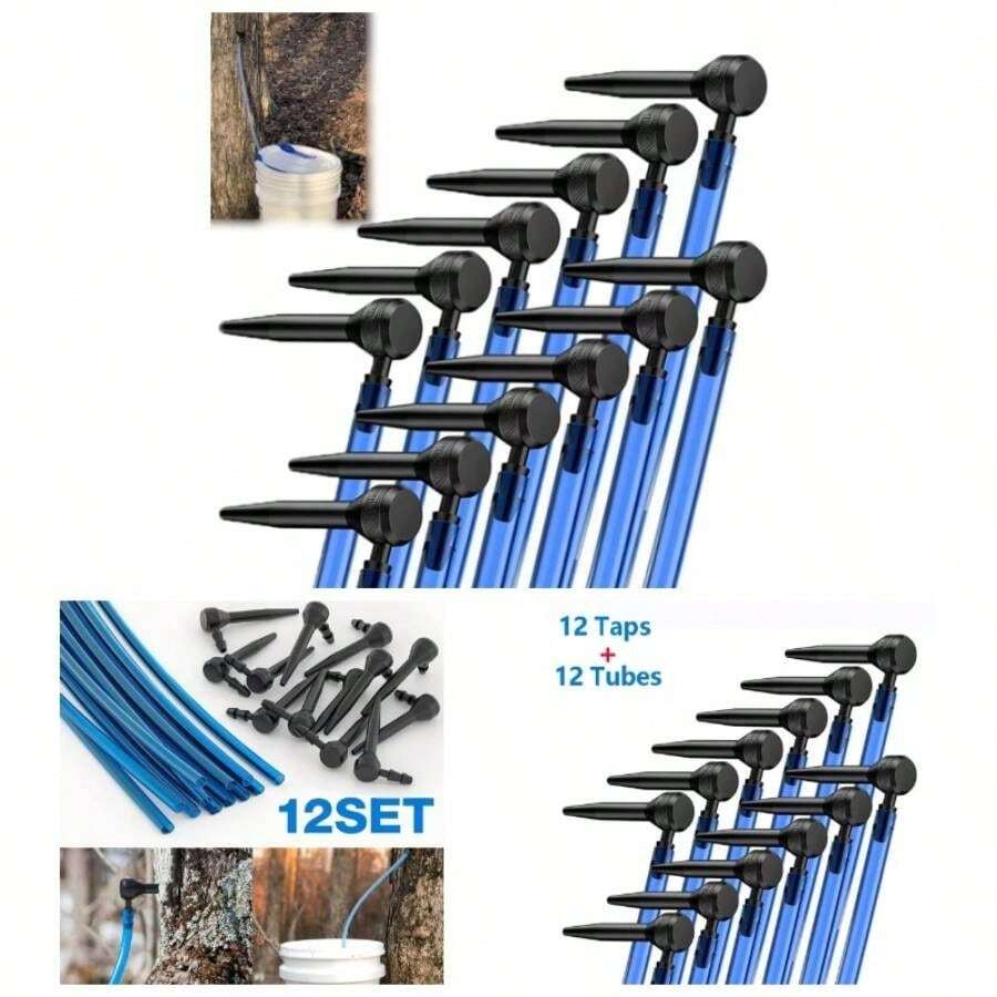 12Set Maple Syrup Tapping Kit - 12pcsMaple Tree Taps And 12pcs 2ft Tubing Drop Lines Extractors, Maple Syrup Spile Sugaring Starter Supplies Birch Maple Syrup - Initial - View 1