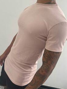 AMERICAN SHORT SLEEVE/BASIC T-SHIRT/RIBBED T-SHIRT - Baby Pink - View 2