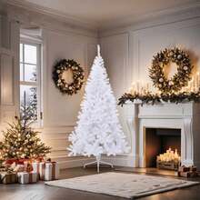 vidaXL Albero di Natale artificiale bianco semi-naturale con supporto, 180 cm, in PVC
