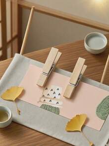 10/50/100个迷你照片夹，天然木质夹子，适用于照片夹、工艺装饰，小巧精致，木质迷你夹子，可用于工艺品展示、衣物悬挂、装饰画、鸡尾酒会、婚礼、房间装饰等场合。 - 彩色 - 查看 3