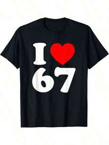 Camiseta divertida 67 Six Seven Meme para hombres de la generación alfa – Camiseta casual divertida de moda con estampado gráfico, 100% algodón, cuello redondo, ajuste regular, camiseta para todas las estaciones – Regalo de San Valentín y Navidad para novio, esposo, él SWY2 - Estilo 4 - Ver 7