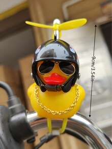 1-Pack Whimsical Rubber Duck Helmet Handlebar Accessory With Propeller And Glasses - Unique Street-Sport Bike Decoration - Fun And Quirky Gift Idea For Cyclists And Bike Enthusiasts - one-size - View 4