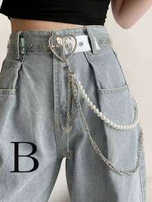 高端金属十字架朋克风腰链，男士摇滚牛仔牛仔裤腰链 - 彩色 - 查看 3