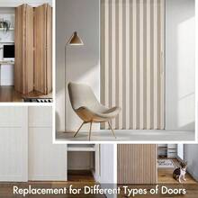 Accordion Style  Folding Door Curtains DoorwaysCloset, Room Divider Pleated Drapes With Hooks Interior Living RoomBedroomOpen Closet,  Beige, W39x L78 Inches, 1 Panel - 39"W X 78"L (Pack Of 1) + Beige - View 7