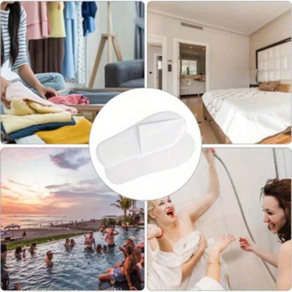 20 Pairs Disposable Slippers For Hotel Guests, Spa Slippers, Unisex Comfortable Solid Color Casual Non-Woven Fabric Woven Slippers, Suitable For Beach And Winter