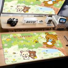 Gamer Mouse Pad Desk Accessories Rilakkuma Office Computer Desk Mat Kawaii Gaming Mouse Pads Cute Table Mats - HỒNG-13 - Xem 3