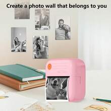 Mini impressora térmica sem fio de bolso (1 unidade), impressão instantânea de etiquetas, portátil e inteligente, impressão sem tinta, impressão nítida, ideal para anotações, etiquetas, lembretes, fotos e presentes de Natal, aniversário e Ano Novo.