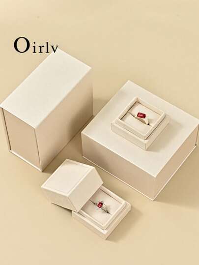 Oirlv Caja de almacenamiento de joyas premium 2025 Tarjeta de felicitación creativa Caja de regalo de anillo de compromiso de la línea de tiempo de la boda, Caja de joyas, Caja de anillos, Caja de almacenamiento, Caja de anillo de boda, Caja de embalaje de regalo, Caja creativa ideal para el almacenamiento diario de anillos