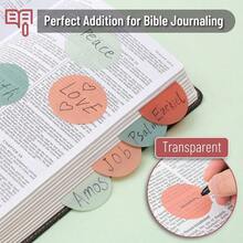 Mr. Pen Transparent Sticky Notes 200 Pcs Pastel Colors Round Translucent See Through Bible Sticky Notes - 優質的 - 查看 3