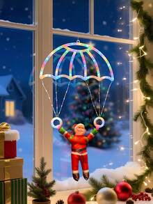 1 قطعة مظلة ضوئية بتصميم سانتا كلوز، تعمل بالطاقة من خلال منفذ USB، مع أوضاع إضاءة متعددة، مناسبة لديكور الشتاء والكريسماس، يمكن استخدامها لتزيين شجرة ، وديكور غرفة المعيشة والنوم والمطبخ، وعرض نافذة المتجر، وديكور الشرفة الخارجية، وكديكور جميل للصور، وإضاءة أجواء حفلة ، هدية عيد الميلاد الراقية
