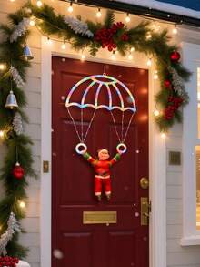 1 قطعة مظلة ضوئية بتصميم سانتا كلوز، تعمل بالطاقة من خلال منفذ USB، مع أوضاع إضاءة متعددة، مناسبة لديكور الشتاء والكريسماس، يمكن استخدامها لتزيين شجرة ، وديكور غرفة المعيشة والنوم والمطبخ، وعرض نافذة المتجر، وديكور الشرفة الخارجية، وكديكور جميل للصور، وإضاءة أجواء حفلة ، هدية عيد الميلاد الراقية