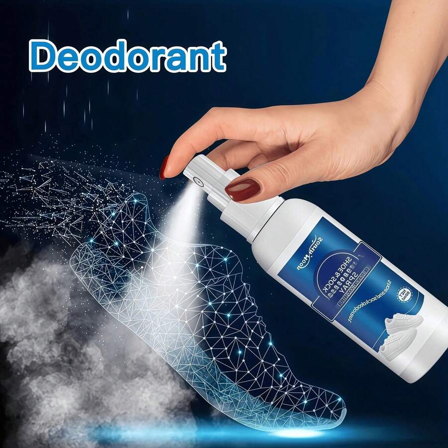 Shoe & Sock Deodorizing Spray - Quickly Removes Odors, Effectively Eliminates Shoe And Sock Odors, And Leaves A Fresh Scent. Easy To Use: After Washing And Drying Shoes And Socks, Spray 4-5 Times Evenly On The Inner Side, Then Let It Air Dry. Removes Unpleasant Odors. Shoe And Sock Cleaner, Sweat And Odor Eliminator, Fresh Shoe Cabinet Refresher. - Multicolor - View 1