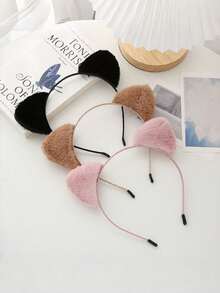 1 Piece Of Plush Cat Ear Headband, Fashionable Party Headpiece, Cute Cat Ear (Steamed Cat Ear Bread) Hair Clip For Autumn And Winter Face Washing, Luxurious And Sweet Christmas Hair Accessory, Party Headband, Christmas Gift, New Year Gift ﻿ Friends Costume