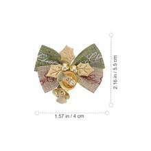 20 Pcs Christmas Bowknot Hanging Ornament Mini Bow With Bells Decorations For Christmas Tree Wreath Garland Crafting Decor 2.36X1.38inch