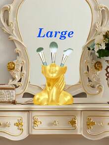 Elegante jarrón con forma de manos para almacenar brochas de maquillaje, pieza decorativa para el hogar, organizador de sobremesa moderno, idea de regalo única para entusiastas de la belleza