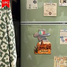 2D Acryl, 1 Stück New York Skyline Kühlschrankmagnet mit Freiheitsstatue, 1 Stück Mexiko Cowboyhut Themen Kühlschrankmagnet - spülmaschinenfeste Acrylmagnete, geeignet für Kühlschrank, Pinnwände - ikonische New Yorker Sehenswürdigkeiten, Reiseandenken, geeignet für Büro, Wohnheim - Weltenbummler & 2D flach