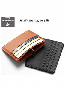 Ultra-Thin Minimalist Wallet, Front Pocket Wallet, RFID Blocking, Unisex Credit Card Holder, Large Capacity Card Slots, Small Card Slots, Multi-Card Slots Card Holder, Ladies Mini Leather PU Card Case, Card Wallet, Card Wallet, Large Capacity Card Slots, Small Card Wallet, Multi-Card Slots Card Wallet - Multicolor - View 4