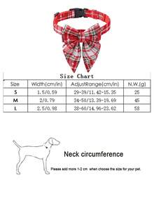 Christmas Pet Collar, Christmas Snowflake Plaid Print Dog Collar, Bow Ribbon Christmas Decor Cat Dog Collar