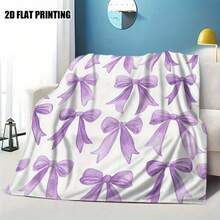 Bowknot Prints Ultra-Soft Flannel Throw Blanket Digital Printing, 280gsm, All-Season Comfort Polyester Blankets Great Gift For Friend, Family, Wedding, Birthday,Warm,Soft,Comfortable,Cozy Personalized Ideal Gifts For Him,Her,Boyfriend,Girlfriend,Dad,Mom,Family,Friends,Pets ,For Anniversaries,Valentine's Day,Mother's Day,Birthdays,Father's Day,Weddings,Graduation,Christmas,Housewarming Sofa,Bed,Car,Bedroom,Living Room,Office,Outdoor Camping,Beach,Wall Decoration - 多色22 - 查看 3