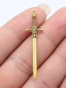 10pcs 50x12mm(1.97x0.47inch) Acgn Cosplay Sword Charms Alloy Charms For DIY Necklace Earrings Key Chain Mobile Phone Chain Pendant - Long Sword - View 13