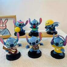 6 قطع دمى ستيتش الموسيقية من ديزني من البي في سي مرخصة رسميًا، زينة كعكة الزفاف، ديكورات عيد الميلاد، تماثيل قابلة للجمع، تماثيل صغيرة، هدايا عيد الميلاد، هدايا الهالوين، ديكورات الهالوين، هدايا الحفلات