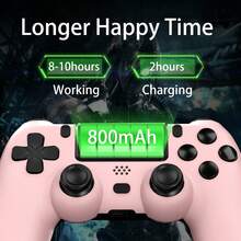 [Upgraded] Wireless Controller For P-S4 Romote Compatible With P-S4/Slim/Pro/Windows PC, Controller For P-S4 With 3.5mm Audio Jack, Touch Pad, Six Axis Motion Control, Charging Cable - Pink - View 5