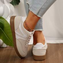 Spring Autumn Womens Shoes Modern Casual Sporty Colorblock Patchwork Upper German Training Sneakers Tennis Shoes Sneakers Outdoor Office Work Walking Travel Sport - Màu be - Xem 5