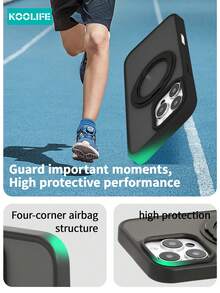 Koolife 360°旋转磁吸手机壳，适用于 17 Pro，2.5mm厚背板，PC+TPU材质，精准开孔，亲肤磨砂防滑防汗，摄像头凸起保护，也兼容 13/13 Pro/13 Pro Max、14/14 Pro/14 Pro Max、15/15 Plus/15 Pro/15 Pro Max、16/16 Plus/16 Pro/16 Pro Max/16e。 - 黑色+鏡頭膜 - 查看 7