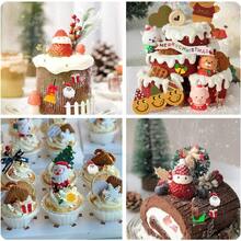 Christmas Silicone Molds Christmas Tree Fondant Mold Christmas Bell Gingerbread Snowflake Reindeer Holly Leaves Molds For Xmas New Year Party Cake Cupcake Decoration Set Of 6