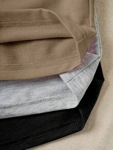 三件套纯色松紧腰运动短裤