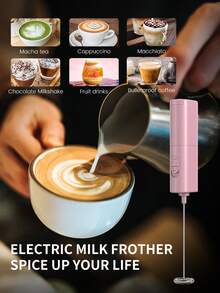 CLITON 1pc, Requires 2 AA Batteries, Powerful Electric Milk Frother, Mini Milk Frother, Battery Powered (Batteries Not Included), Drink Mixer, Handheld Electric Milk Frother, Can Produce Rich And Creamy Milk Foam, Suitable For Matcha, Latte, Cappuccino, Hot Chocolate, Coffee And Other Beverages. - Multicolor - View 5