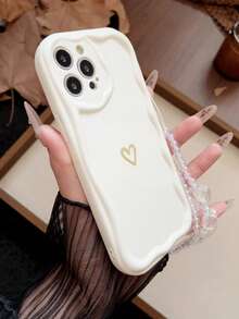 1 pieza Correa de muñeca con corazón dorado + 3 piezas Correa de muñeca con corazón, adecuada para Samsung Galaxy S25 Ultra, S24 FE, S24 Ultra, compatible con Samsung A26, A15/A35-5G/A17, S24 Cream, A54/A07 Soft, A56/S25/A36 Correa con corazón, A55/A13-4G/S22/S22 Ultra/S23 Correa, A05s/S23Plus/A16/A34/A25/A24/S21FE